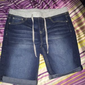 High waisted denim shorts